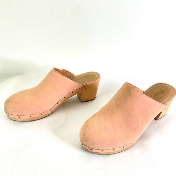 Madewell The Rae Clogs Dusty Clay Wooden Heel Round Toe Sz 9 - Picture 4 of 10